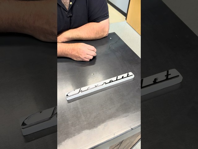 Reproduction 1954 Full Size Chevy Trunk Script Emblem! #classiccars #chevrolet #goodspeedusa