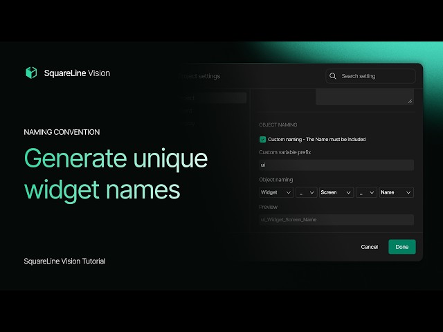 Generate Unique Widget Names for LVGL Code
