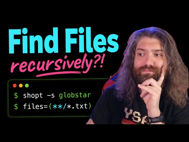 Glob Shell Options (recursively find files in bash!) - Bash Scripting Course (pt41)