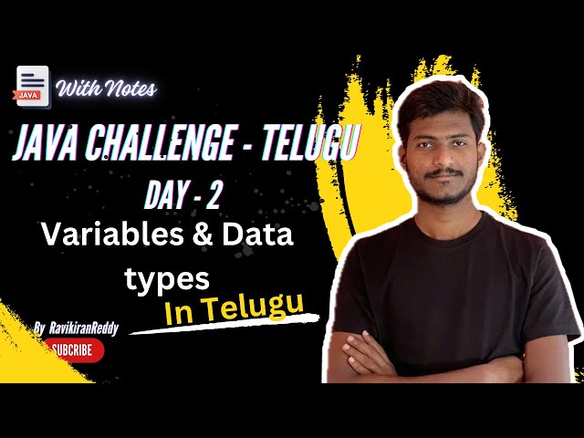 Java Tutorial in Telugu - Variables & Data Types | 27 Days of Java Challenge