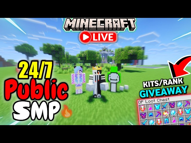 🔴 LIVE 🔥 Best Public Survival CARD SMP Minecraft | 24/7 Online | Java + Bedrock | Free To Join