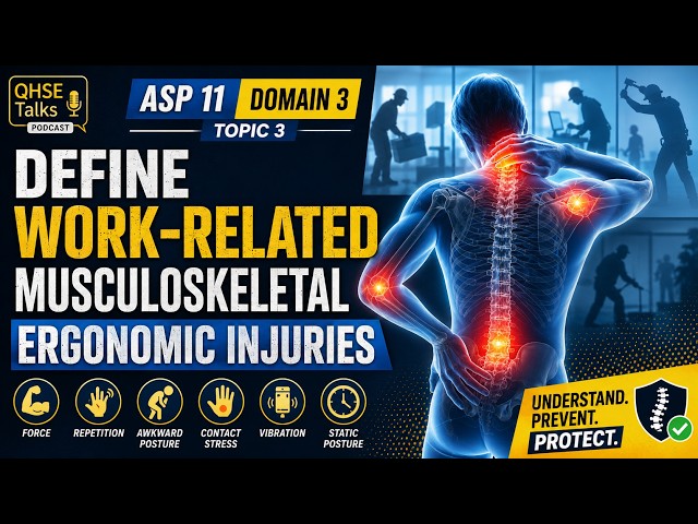 ASP 11 Domain 3 Topic 3 | Work-Related Musculoskeletal Ergonomic Injuries | WMSDs & MSDs