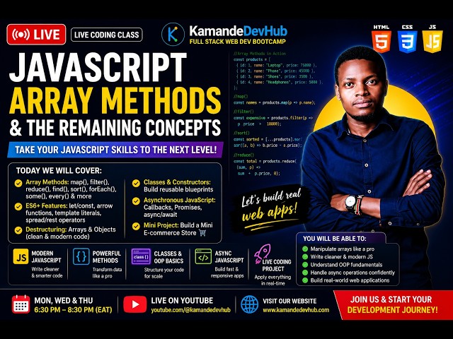 JavaScript Bootcamp #2:Arrays, Array Methods, Objects, Classes, Destructuring, Async JavaScript