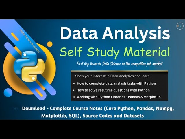 Python Data Analytics | Self Study Notes with Projects Codes #python #datascience #dataanlysis