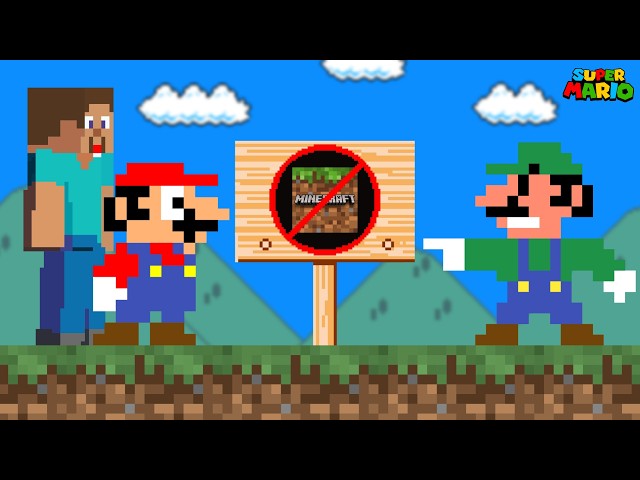 Super Mario Bros., but Everything From Minecraft Is Forbidden Here...