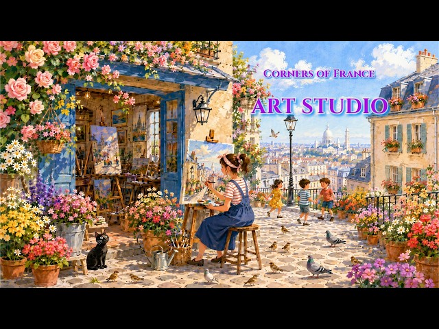 Montmartre Art Studio 🎨 French Café Waltz BGM for Creative Work, Study & Relax
