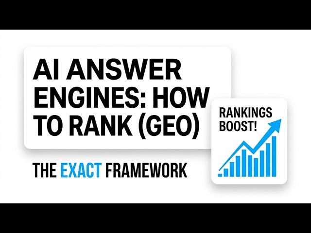 How to Optimize Your Website for AI Answer Engines | The Exact Framework to Rank in AI Search (GEO)