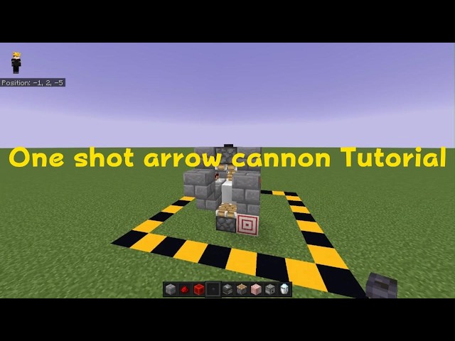 One shot arrow cannon tutorial (Simple build) #minecraft #redstone