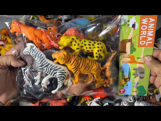 Satisfying ASMR Review Animal Toys, Zoo, Wildlife Animals Toy Unboxing | Tiger, Zebra, Lion