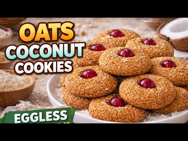 Healthy Oats Coconut Cookies | Eggless Crispy Cookies | easy cooking with das