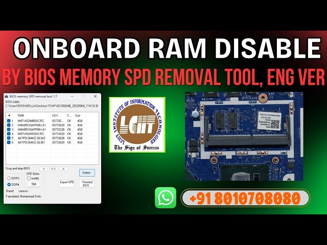 BIOS SPD Removal Tool for Onboard RAM Disable | Laptop Repairing Course