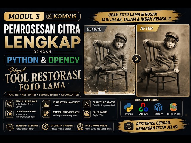 MODUL 3 KOMVIS | Pemrosesan Citra Lengkap dengan Python & OpenCV | Project Tool Restorasi Foto Lama
