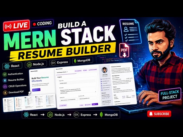 Build a MERN Stack Resume Builder | React, Node.js, MongoDB, Express | Full-Stack Project #reactjs