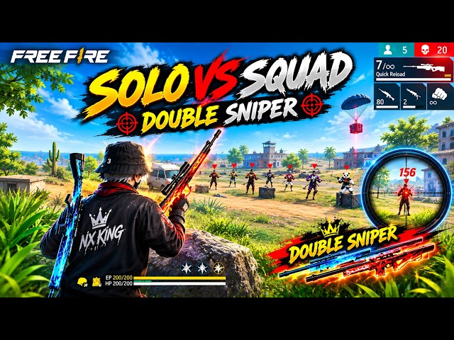 DOUBLE SNIPER 😱!!! || SOLO VS SQUAD || THE HARDEST CHALLEGE EVER💀👀
