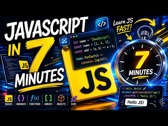 JavaScript Crash Course in 7 Minutes!