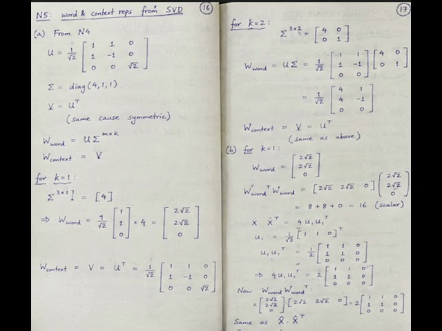Extracting Word and Context Vectors from SVD Factorization (Problem N5)