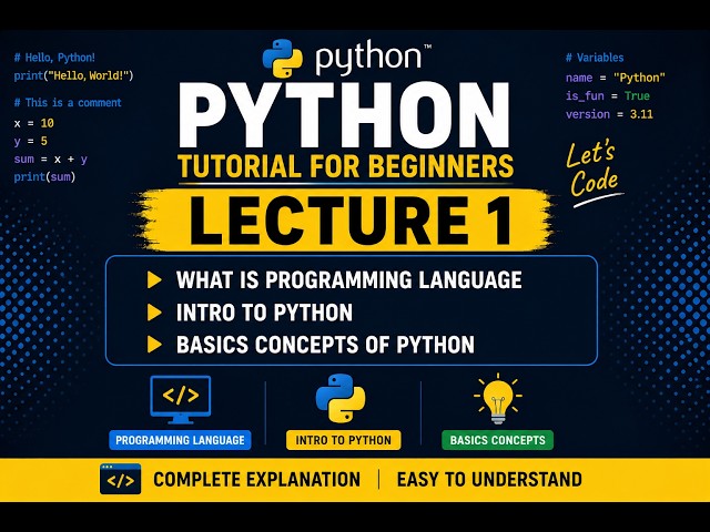 Python Tutorial for Beginners🐍 | Lecture 1 | Introduction to Python Programming