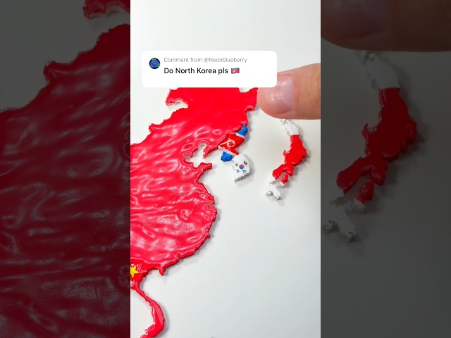 Painting North Korea 🇰🇵 Flag on a 3D Printed Puzzle #country #flag #map #diy #world
