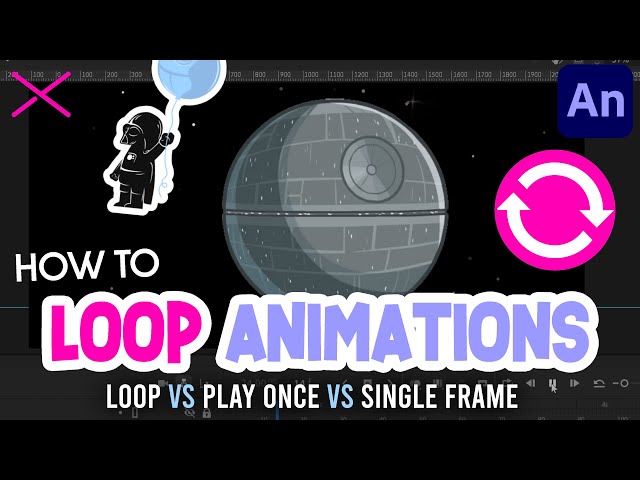 How To LOOP Animations in Adobe Animate CC | Looping vs Play Once vs Single Frame