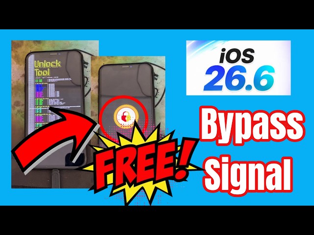 FREE iOS 26.6 Bypass iCloud Lock With Signal A12/3| Bypass Passcode With Network By Unlock Tool.