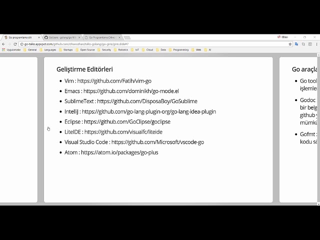 Go Programlama : Go Uygulama Geliştirme Editörleri