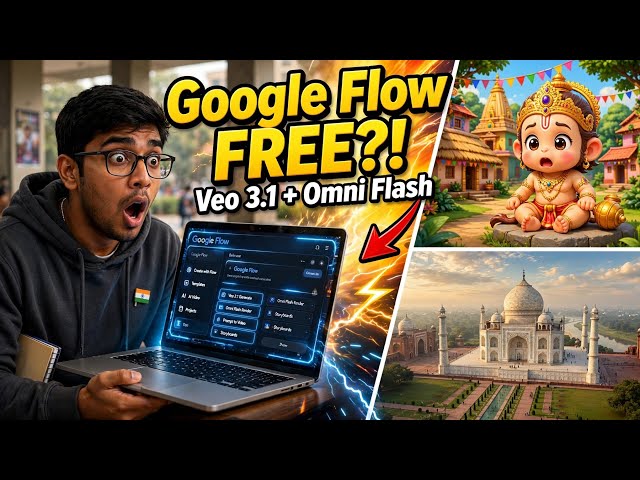 Google Flow Se FREE Me AI Video Kaise Banaye? Omni Flash + Veo 3.1 Full Tutorial in Hindi|Drone Shot