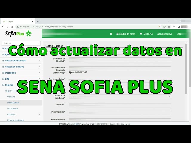 Actualizar datos en SENA SOFIA PLUS