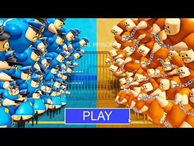 POLICE TSUNAMI Vs PRISONER TSUNAMI in BARRY'S PRISON RUN! New Scary Obby (#Roblox)