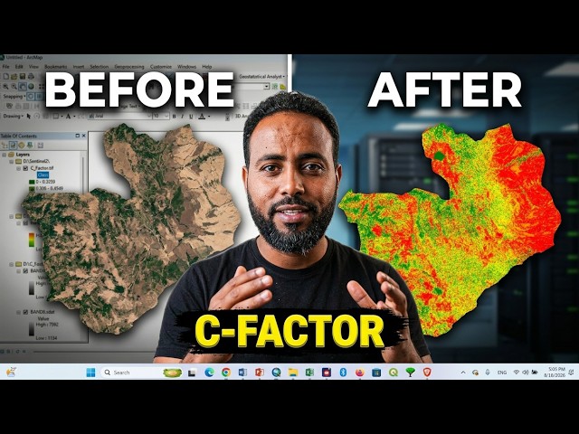 How to Calculate C-Factor for RUSLE in ArcGIS | Sentinel-2 NDVI Method! አማርኛ