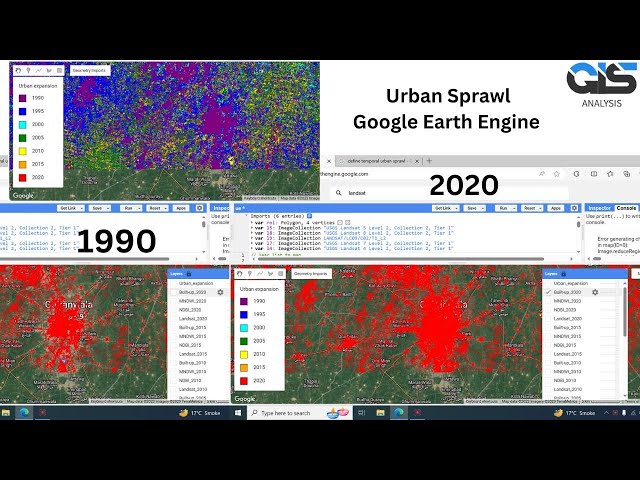 How to make Urban Sprawl Map 1990 - 2023 || Urban Growth || Urban Sprawl Map || Google Earth Engine