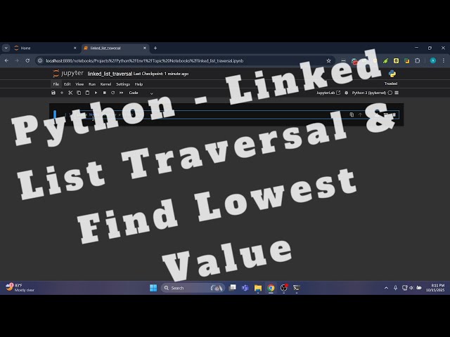 Python Linked List Tutorial | Traverse & Find Minimum Value