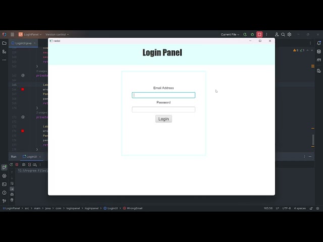 Basic Java & JavaFX login panel