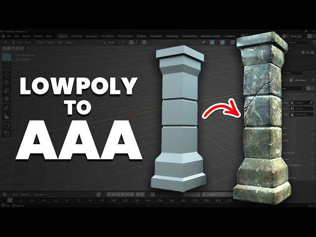 How to Turn Low Poly Models into AAA Game Assets - Blender 5