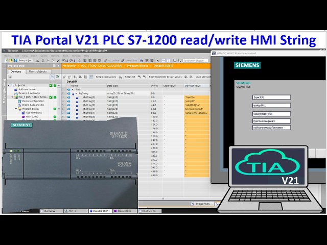 How to read/write string of PLC S7-1200 with TIA Portal V21