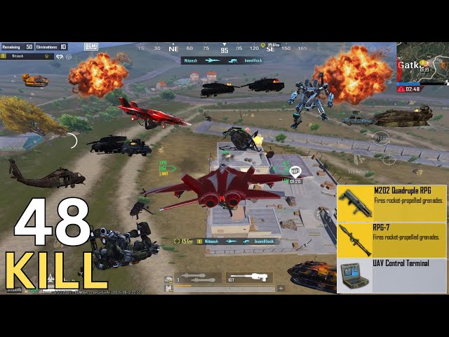 💥 Ultimate Fight With Fighter Jet + M202 + RPG Solo Rush Gameplay in payload 3.0 || PUBG MOBILE ||