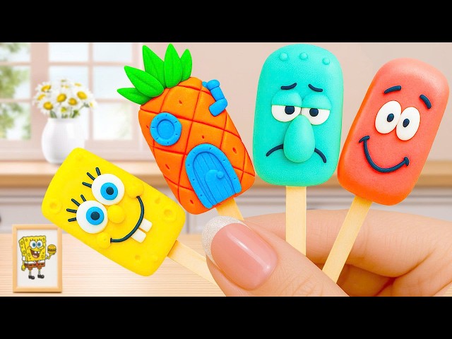 Mini Rainbow Cake Recipe With SpongeBob Ice Cream [4K] 🌈 How to Make Mini Rainbow Cake Decorating