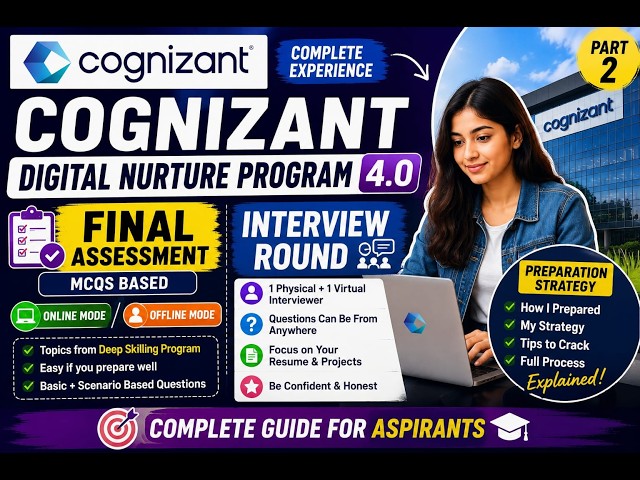 Cognizant  Digital Nurture Program 4.0 Final Assessment & Interview | GenC Next Complete Guide 2026