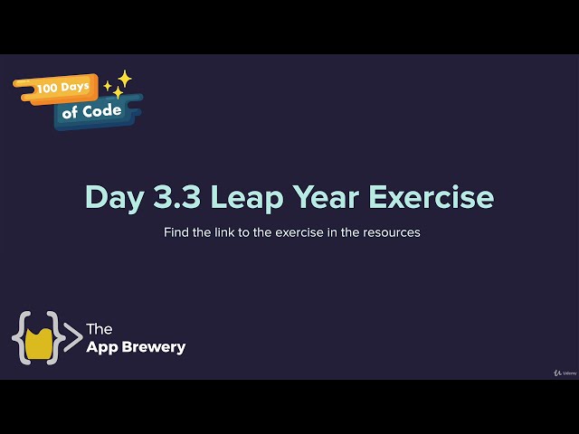 [Interactive Coding Exercise] Leap Year | 100 Days of Code: The Complete Python Pro Bootcamp
