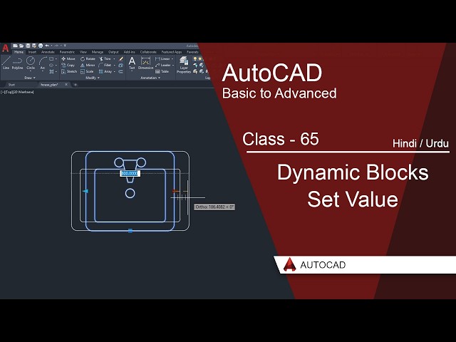 AutoCAD Class 65 – Dynamic Blocks (Set Value) Full Tutorial in Urdu & Hindi | AutoCAD Block Tools