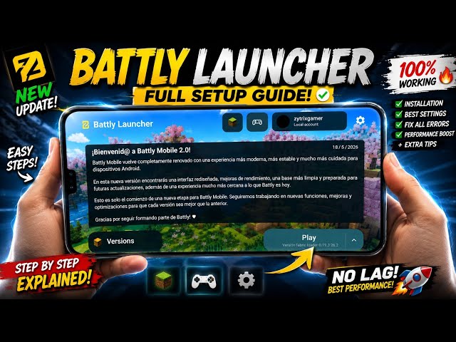🔥 New Battly Launcher Full Setup Guide I Install & Play Minecraft Java on Android (2026)