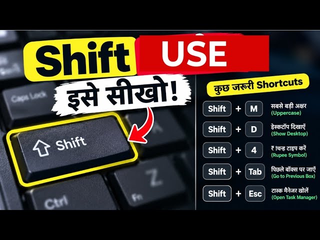 All Important Uses of the Shift Key | Keyboard Shortcuts & Tricks | Must-Know for Computer Beginners