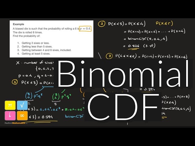 Binomial Distribution - Binomial CDF, Cumulative Distribution Function, Full Lesson. with Examples