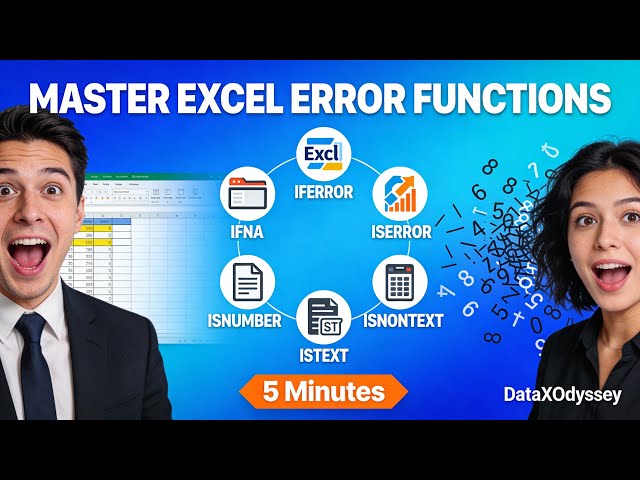 Topic 8: Excel Error & Type Functions in 5 Minutes (IFERROR, IFNA, ISERROR, ISNUMBER & More)