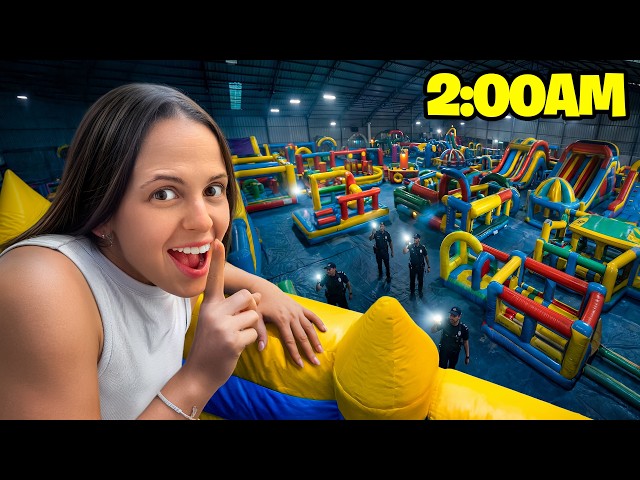 24 HOURS IN A GIANT INFLATABLE PARK!!