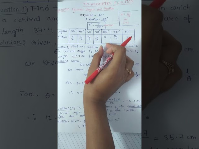 Trigonometric Function ||Degree and Radian || Class 11 || THE MATHS HUB||