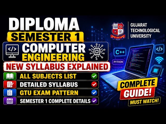 🚨GTU Diploma Computer Engineering Sem 1 New Syllabus 2026-27 | All Subjects + Exam Pattern | Guide💯👍