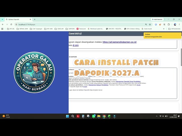 Cara Install Patch Dapodik 2027.a