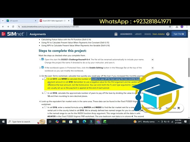 Excel 2021 Skills Approach - Ch 6 Challenge Yourself 6.4 | SIMnet Assignment |Challenge Yourself 6.4