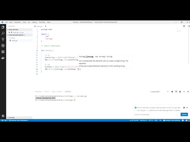 Go Programlama : JOIN Fonksiyonu