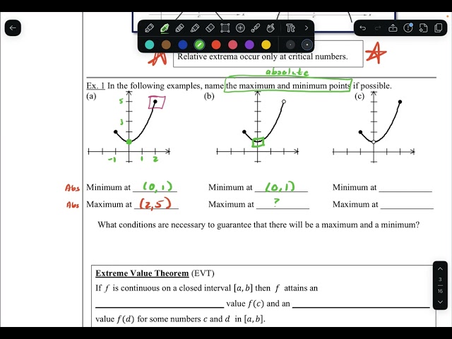Sim CALC Apps of Differentiation: Extrema (Video 2-Def of Critical Numbers)